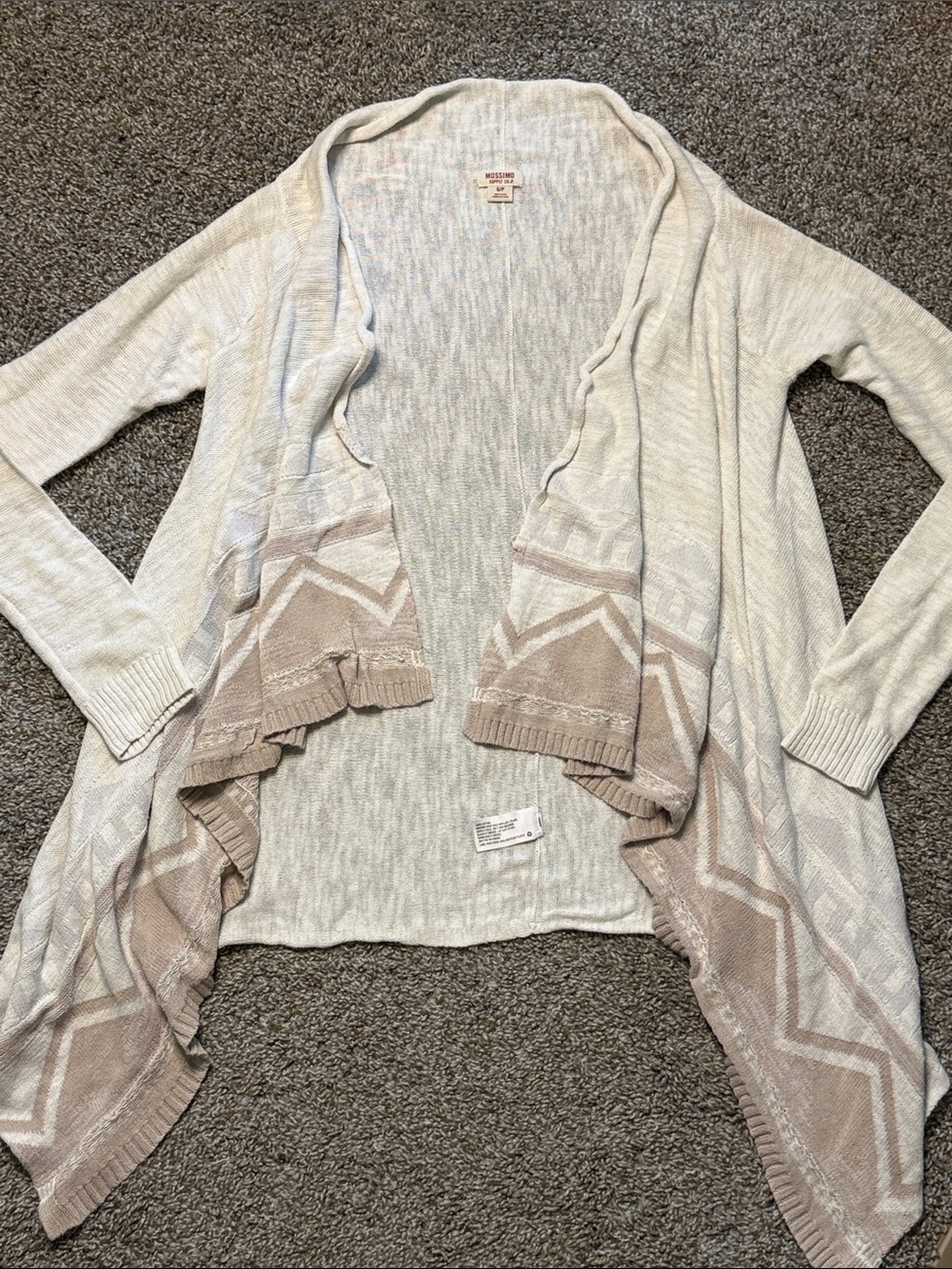 Mossimo Supply Co. Open-Front Cardigan in Cream and Tan